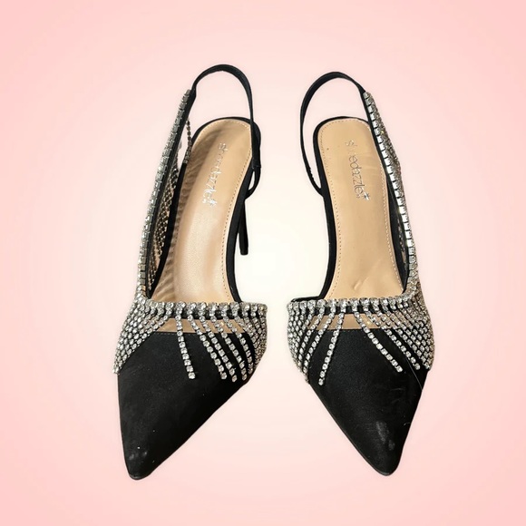 New Christine Quinn x Shoedazzle black crystal fringe heels (Sz 9) - Picture 7 of 10